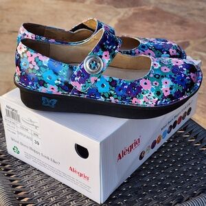 Alegria 39 Paloma PAL 378 Leather Comfort Shoe Floral Multicolor